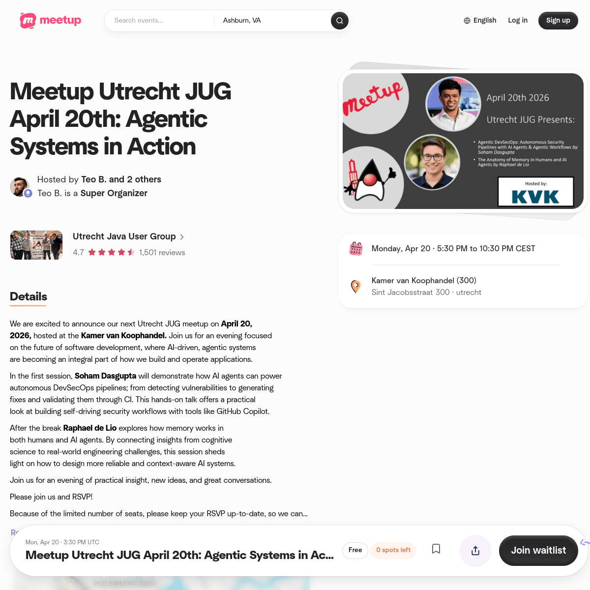 Meetup Utrecht JUG April 20th: Agentic Systems in Action cover